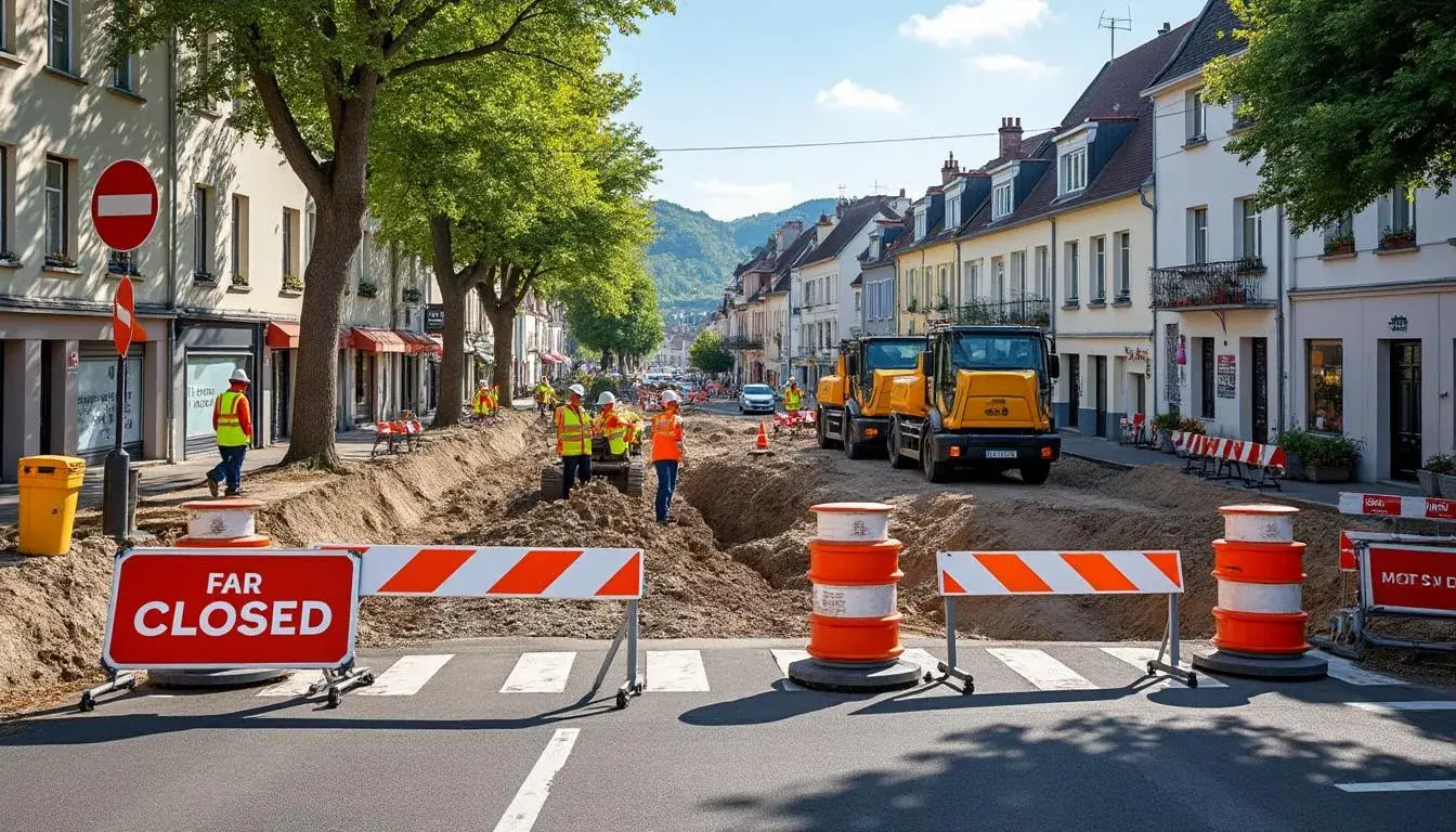 Fermeture provisoire de la rue Aristide Briand à Épinal pour travaux de chauffage urbain