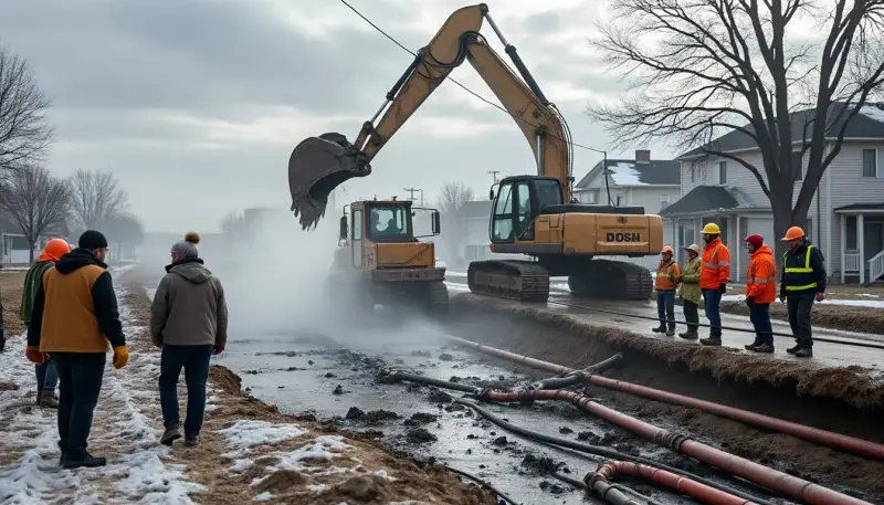 interruption de l'eau chaude et du chauffage à Beaubreuil suite aux dommages causés au réseau de chaleur par une entreprise durant des travaux de démolition