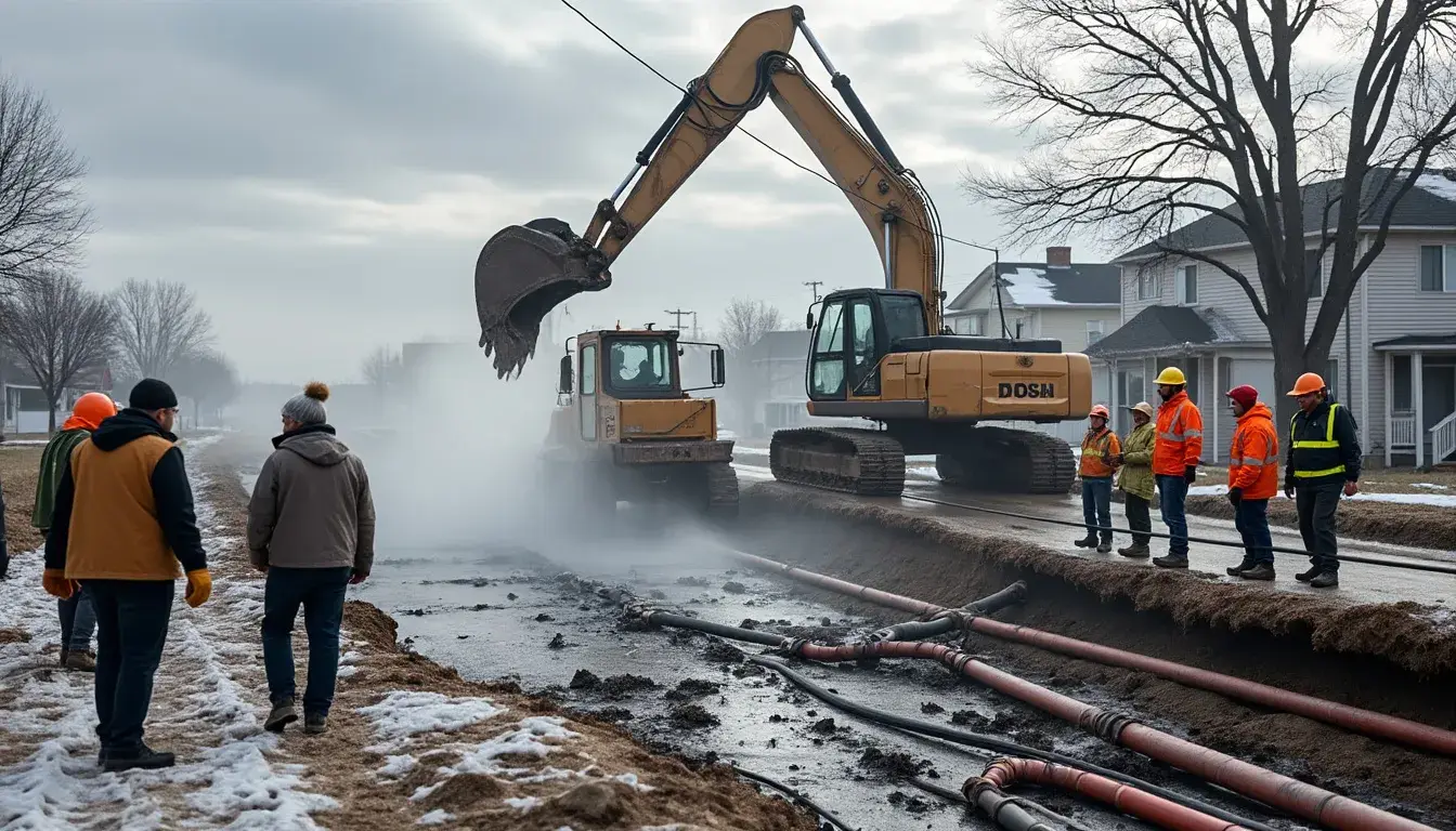 interruption de l'eau chaude et du chauffage à Beaubreuil suite aux dommages causés au réseau de chaleur par une entreprise durant des travaux de démolition